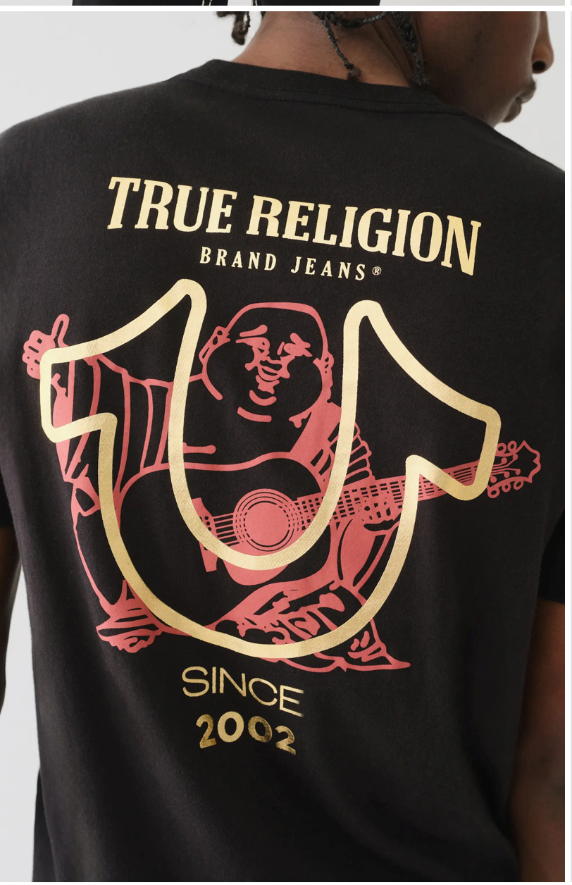 TRUE RELIGION Gold X Big Buddha Foil Graphic T-Shirt