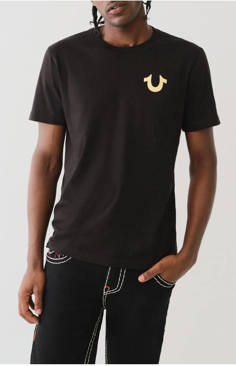 TRUE RELIGION Gold X Big Buddha Foil Graphic T-Shirt