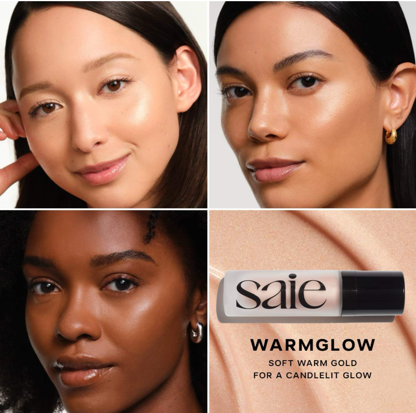 Saie - Glowy Super Gel Lightweight Dewy Highlighter | Warmglow - universal soft warm gold