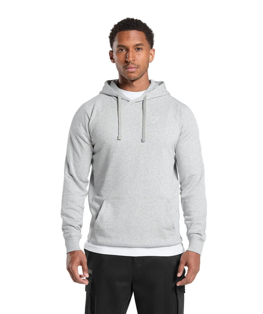 Gymshark Crest Hoodie | Light Grey Marl