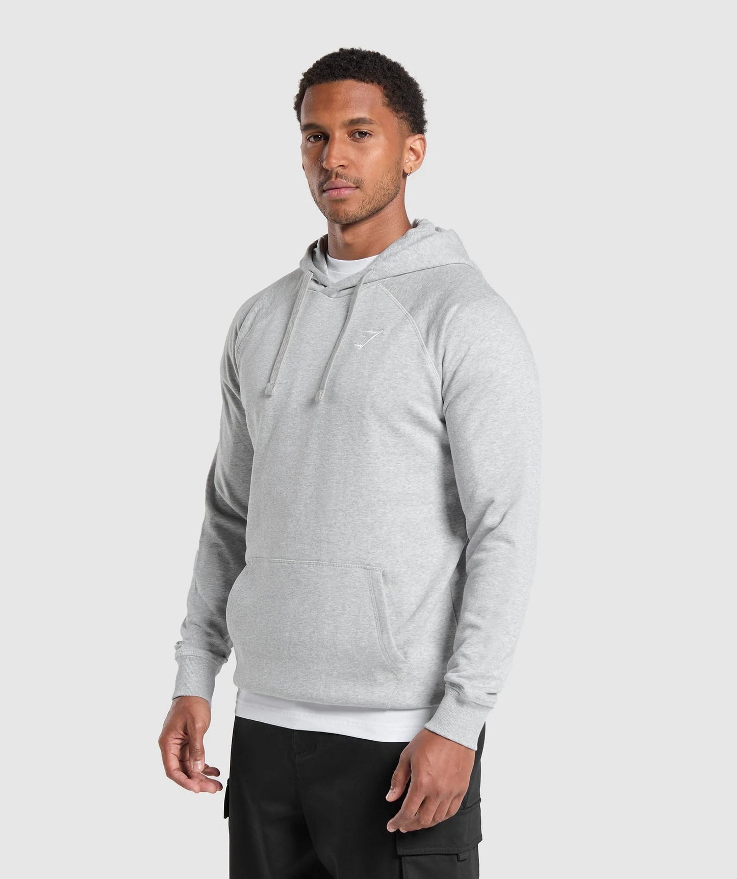 Gymshark Crest Hoodie | Light Grey Marl