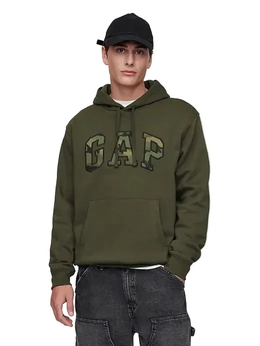 Relaxed GAP Logo Hoodie | Army