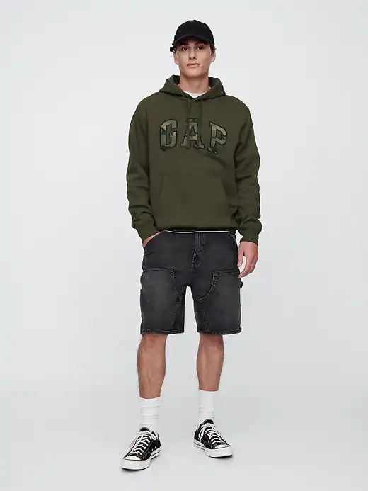 Relaxed GAP Logo Hoodie | Army