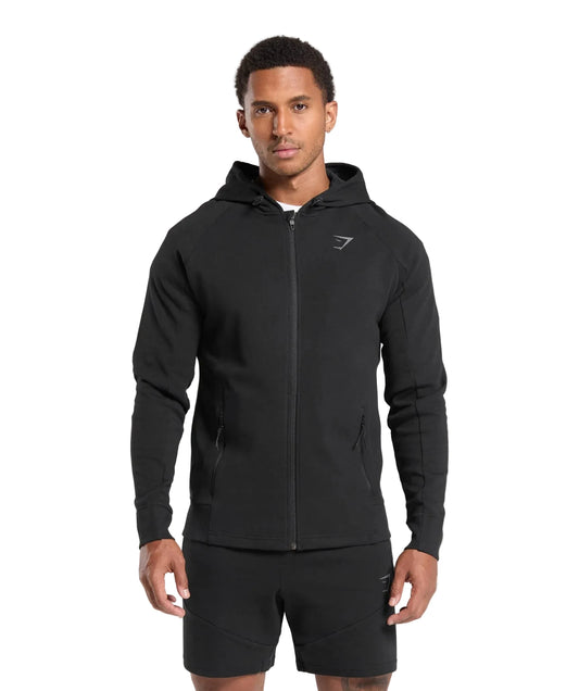 Interlock Tech Zip Up Hoodie - Black