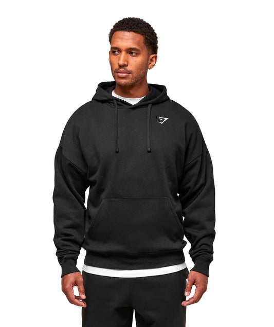 Gymshark Crest Oversized Hoodie | Black