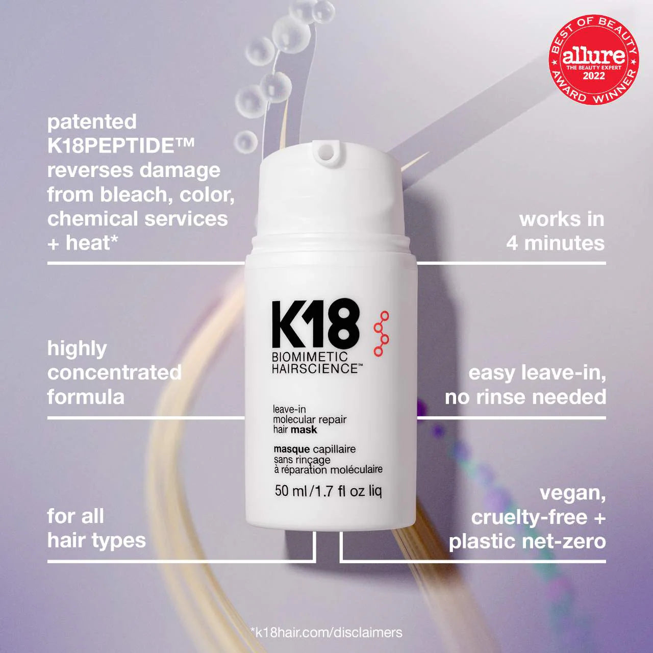 K18 Biomimetic Hairscience - Leave-In Molecular Repair Hair Mask | 50 mL