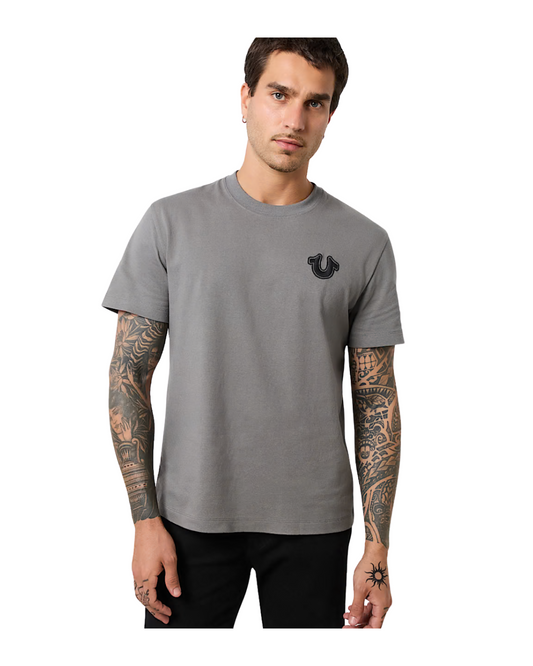 TRUE RELIGION HEAVYWEIGHT TEE CHARCOAL